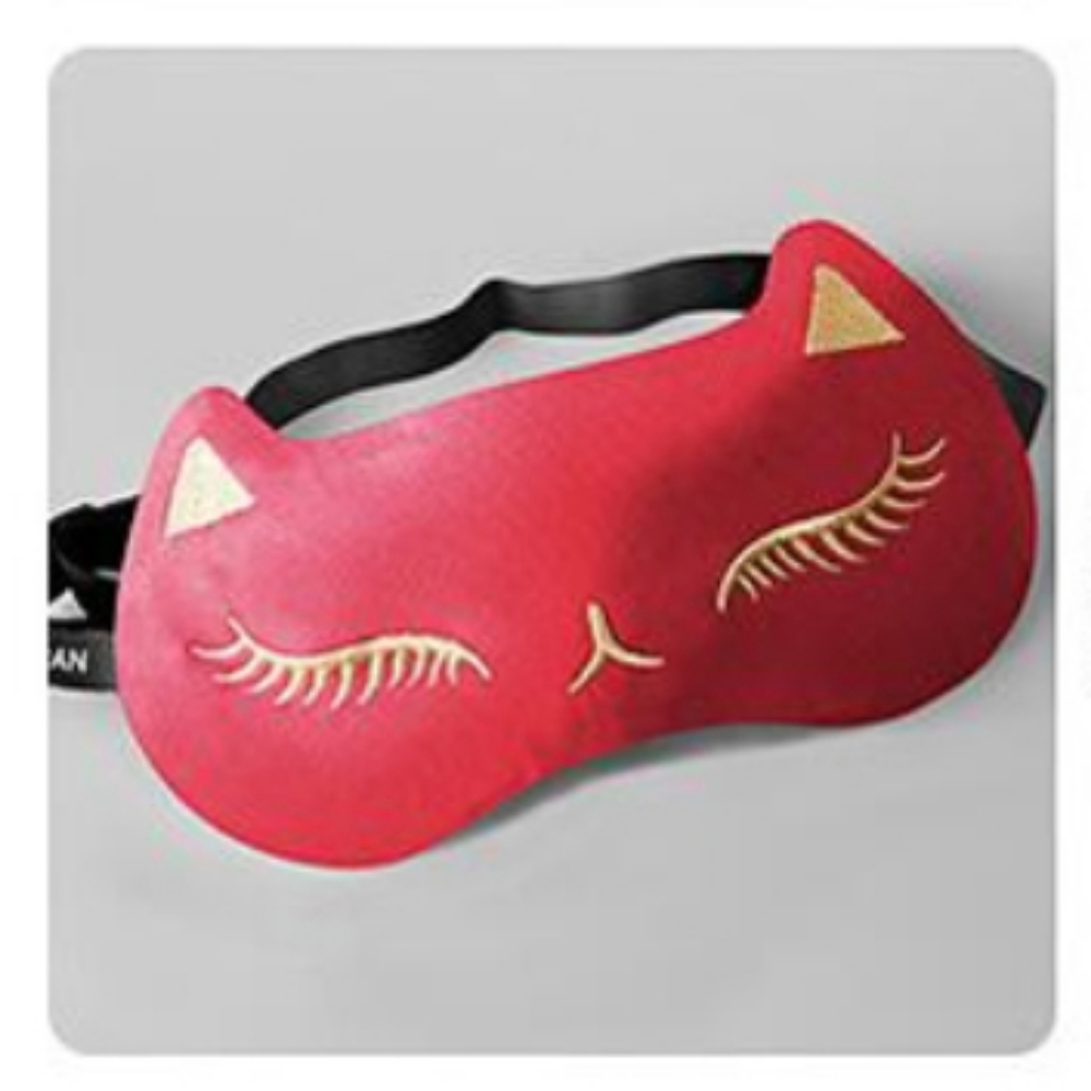Red Silk Cat Sleeping Mask